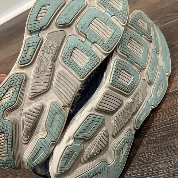 Hoka One One Bondi 7 Men's 12 Running Shoes 1110518 RTOS Blue Teal Orange - Picture 8 of 13